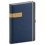 Denný diár 2026 A5 Twill - modro-zlatá