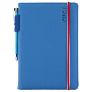 Diár AMOS týždenný špeciál A5 2027 - modrá/červená gumička