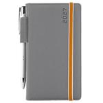 Diár AMOS týždenný vreckový 2027 slovenský - sivá/oranžová gumička