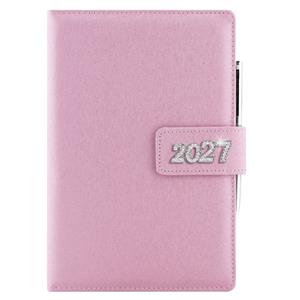 Diár BRILIANT týždenný A5 2027 slovenský - svetlo ružová