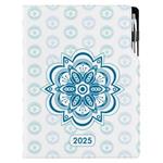 Diár DESIGN denný A4 2025 - Mandala modrá