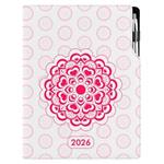 Diár DESIGN denný A4 2026 - Mandala červená