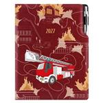 Diár DESIGN denný  A4 2027 český - bordová - Hasič