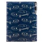 Diár DESIGN denný  A4 2027 český - modrá - Mustang