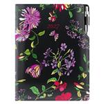 Diár DESIGN denný A4 2027 - čierna - Kvety