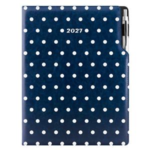 Diár DESIGN denný A4 2027 - modrá - Bodky