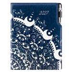 Diár DESIGN denný A4 2027 - modrá - Ornament
