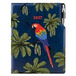 Diár DESIGN denný A4 2027 - modrá - Papagáj