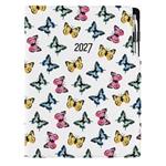 Diár DESIGN denný A4 2027 - Motýle farebné