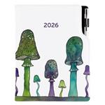 Diár DESIGN denný B6 2026 - Huby