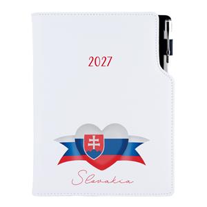 Diár DESIGN denný B6 2027 - biela - Slovensko - vlajka
