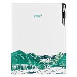 Diár DESIGN týždenný  A4 2027 český - biela - hory