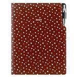 Diár DESIGN týždenný A4 2027 - hnedá - Bodky