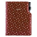 Diár DESIGN týždenný A5 2026  - hnedá - Bodky
