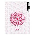 Diár DESIGN týždenný A5 2026  - Mandala červená