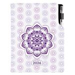 Diár DESIGN týždenný A5 2026  - Mandala fialová