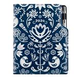 Diár DESIGN týždenný A5 2026  - modrá - Folk