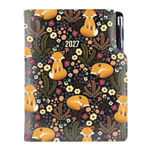 Diár DESIGN týždenný A5 2027 slovenský - čierna - Líška