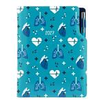 Diár DESIGN týždenný  A5 2027 slovenský - tyrkysová- Doktor - srdce