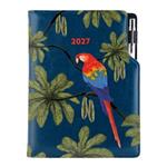Diár DESIGN týždenný B5 2027 - modrá - Papagáj
