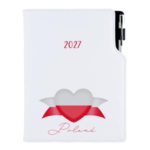 Diár DESIGN týždenný B6 2027 - biela - Poľsko - vlajka