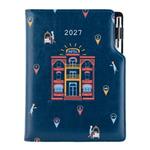 Diár DESIGN týždenný B6 2027 český - modrá - Hotel