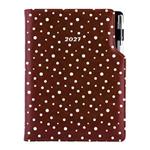 Diár DESIGN týždenný B6 2027 - hnedá - Bodky
