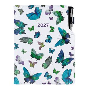 Diár DESIGN týždenný špeciál A5 2027 - Motýle modré