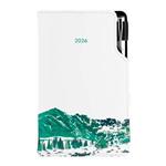 Diár DESIGN týždenný vreckový 2026 slovenský - biela - hory