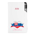 Diár DESIGN týždenný vreckový 2026 slovenský - biela - Slovensko - vlajka