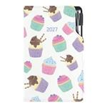Diár DESIGN týždenný vreckový 2027 slovenský - Cupcake