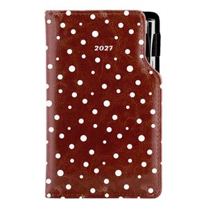 Diár DESIGN týždenný vreckový 2027 slovenský - hnedá - Bodky