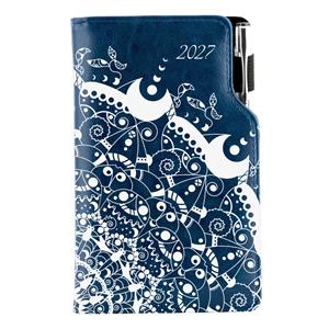 Diár DESIGN týždenný vreckový 2027 slovenský - modrá - Ornament
