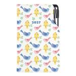 Diár DESIGN týždenný vreckový 2027 slovenský - Vtáky