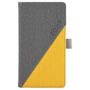 Diár DIEGO týždenný vreckový 2027 slovenský - sivá/žltá