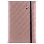 Diár ELASTIC denný A5 2027 slovenský - púdrová/čierna gumička