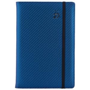 Diár ELASTIC denný B6 2027 - modrá/čierna gumička