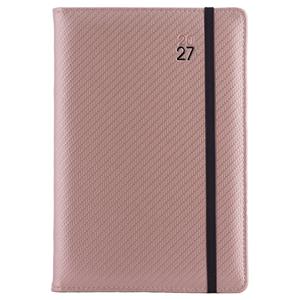 Diár ELASTIC denný B6 2027 - púdrová/čierna gumička