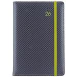 Diár ELASTIC týždenný A5 2026  - grafit/zelená gumička