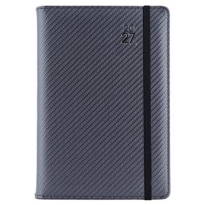 Diár ELASTIC týždenný B6 2027 - grafit/čierna gumička