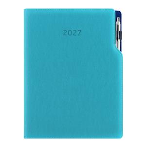 Diár GEP s perom denný A4 2027 - tyrkysová/modré vnútro