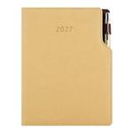 Diár GEP s perom denný A5 2027 slovenský - béžová/hnedé vnútro