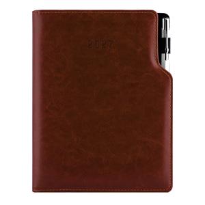 Diár GEP s perom denný A5 2027 slovenský - hnedá