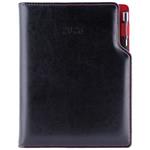 Diár GEP s perom týždenný A5 2026  - čierna/červené vnútro