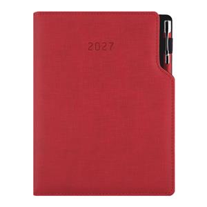 Diár GEP s perom týždenný B6 2027 - červená