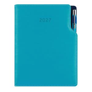 Diár GEP s perom týždenný špeciál A5 2027 - tyrkysová/modré vnútro