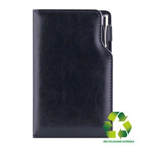 Diár GEP s perom týždenný vreckový 2027 slovenský - čierna/čierne vnútro - recyklovaná koženka