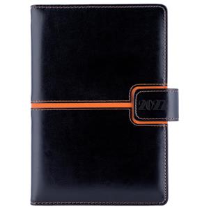 Diár MAGNETIC denný B6 2027 - čierna/oranžová