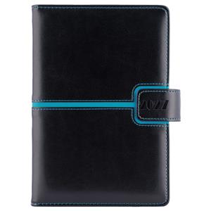 Diár MAGNETIC týždenný B6 2027 - čierna/tyrkysová