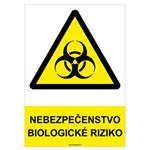 Nebezpečenstvo, biologické riziko  - bezpečnostná tabuľka, samolepka A4